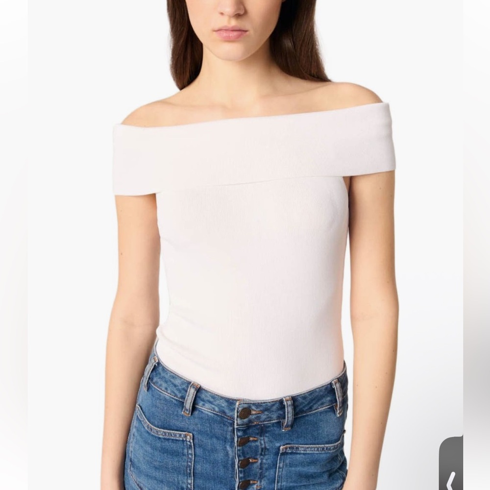 NWT Maje Off-Shoulder White Top
